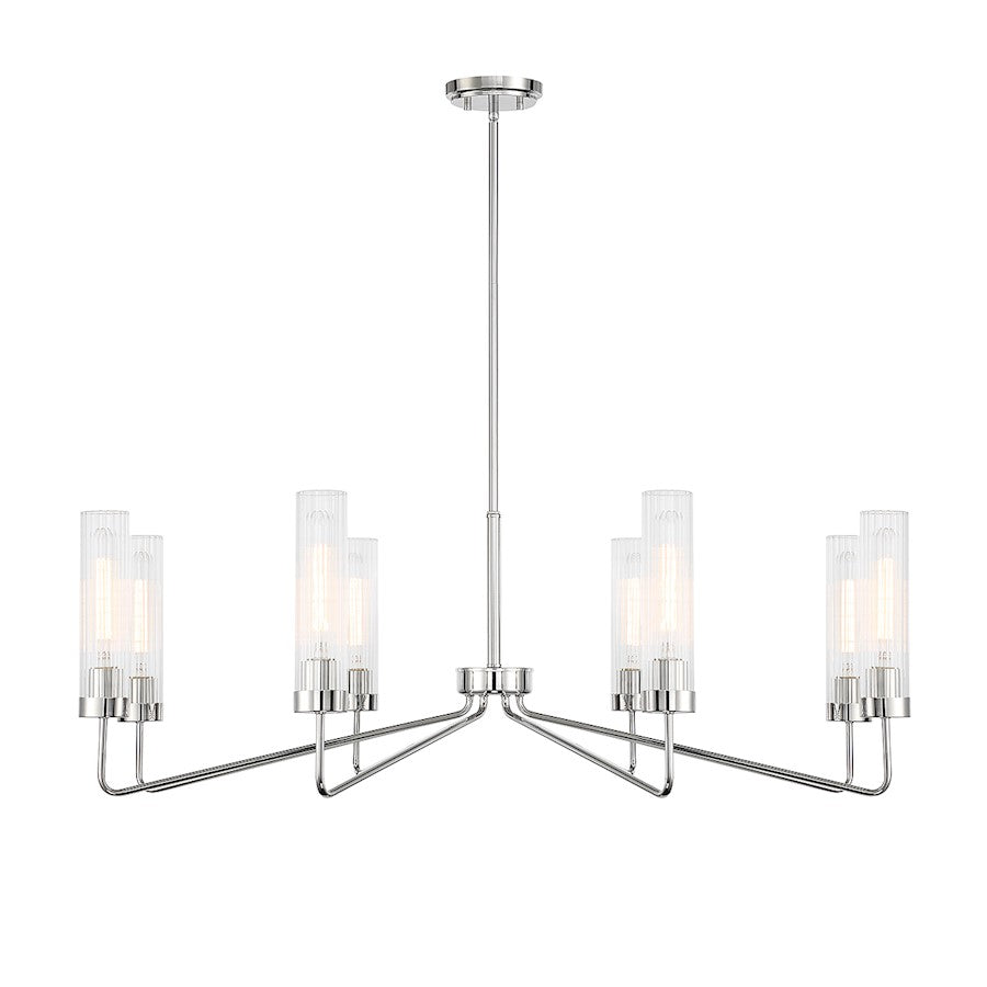 8 Light Chandelier, Matte Black