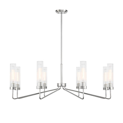 8 Light Chandelier, Matte Black