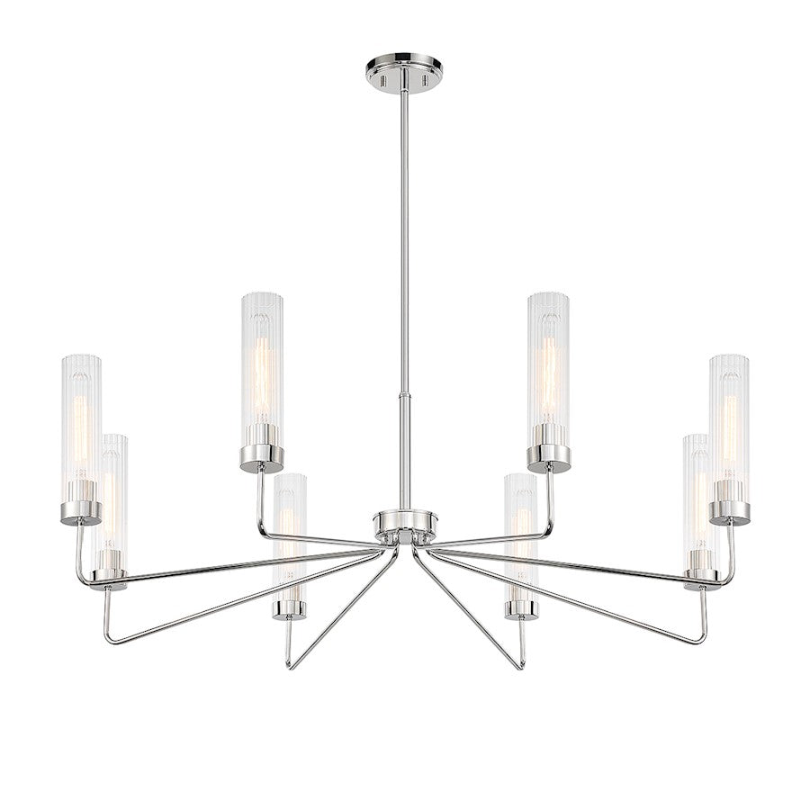 8 Light Chandelier, Matte Black