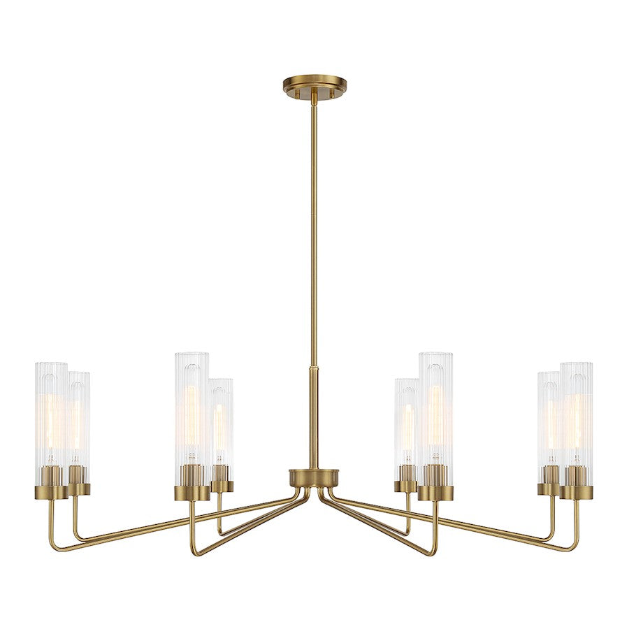 8 Light Chandelier, Matte Black
