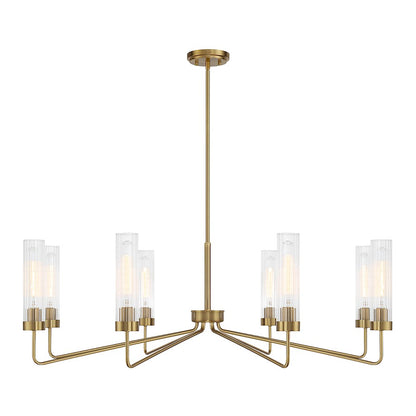 8 Light Chandelier, Matte Black