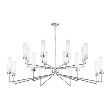 16 Light Chandelier, Polished Nickel