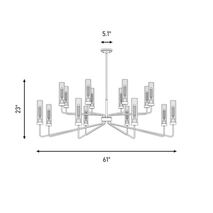 8 Light Chandelier, Matte Black