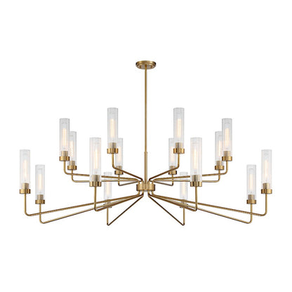 16 Light Chandelier, Warm Brass