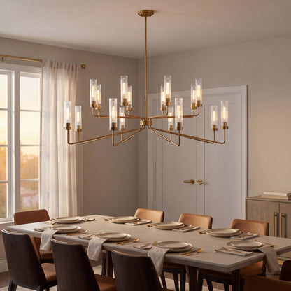 8 Light Chandelier, Matte Black