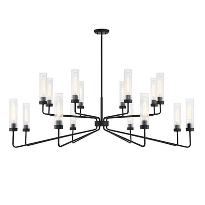8 Light Chandelier, Matte Black