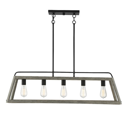 5-Light Linear Chandelier, Noblewood