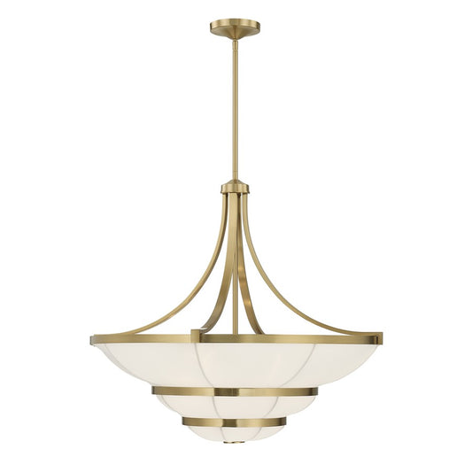 Savoy House Constantine 4Lt Chandelier, Sheer, Warm Brass