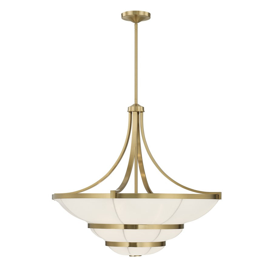 Savoy House Constantine 4Lt Chandelier, Sheer, Warm Brass