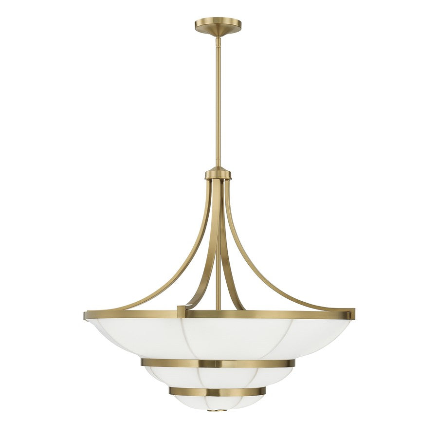Savoy House Constantine 4Lt Chandelier, Sheer, Warm Brass