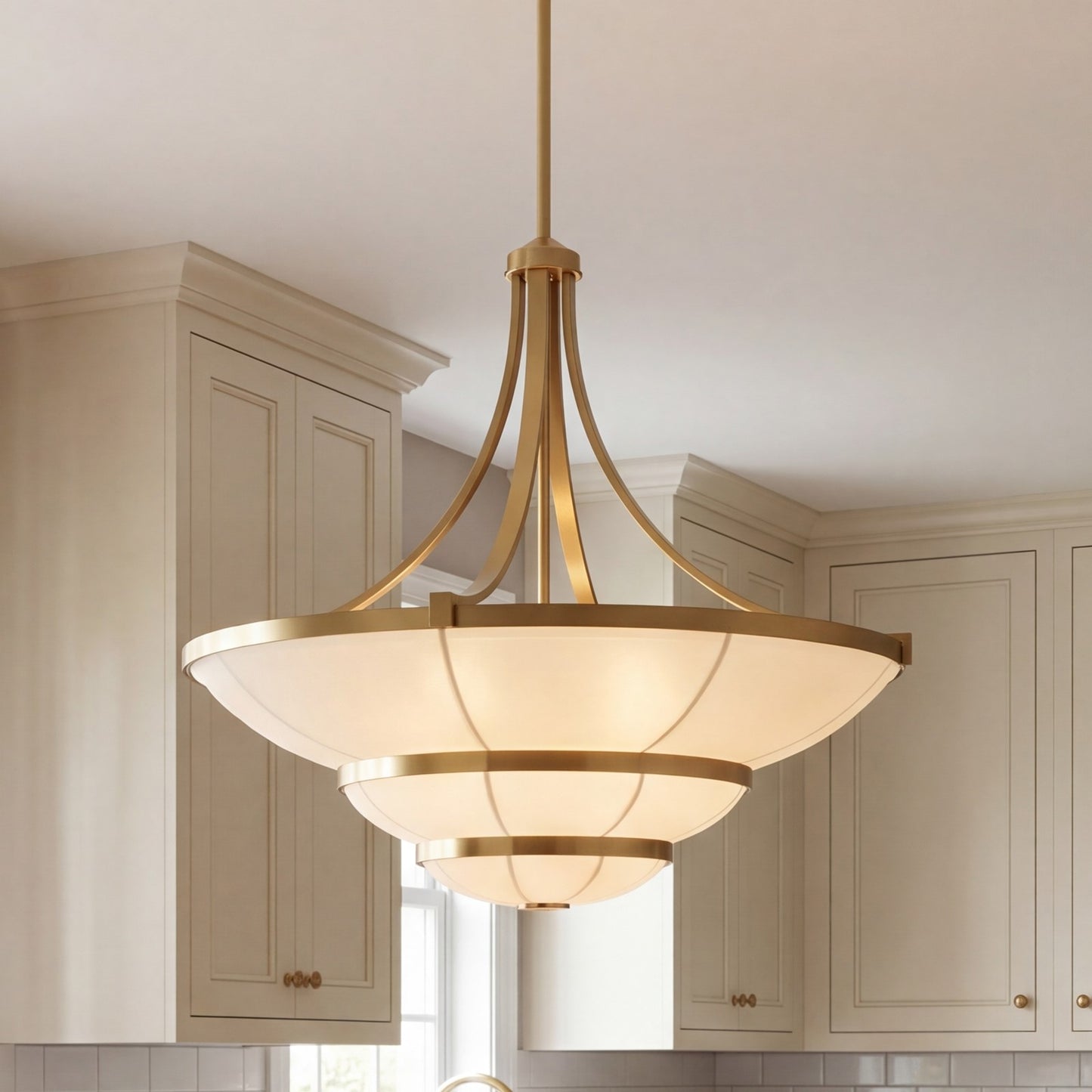 Savoy House Constantine 4Lt Chandelier, Sheer, Warm Brass