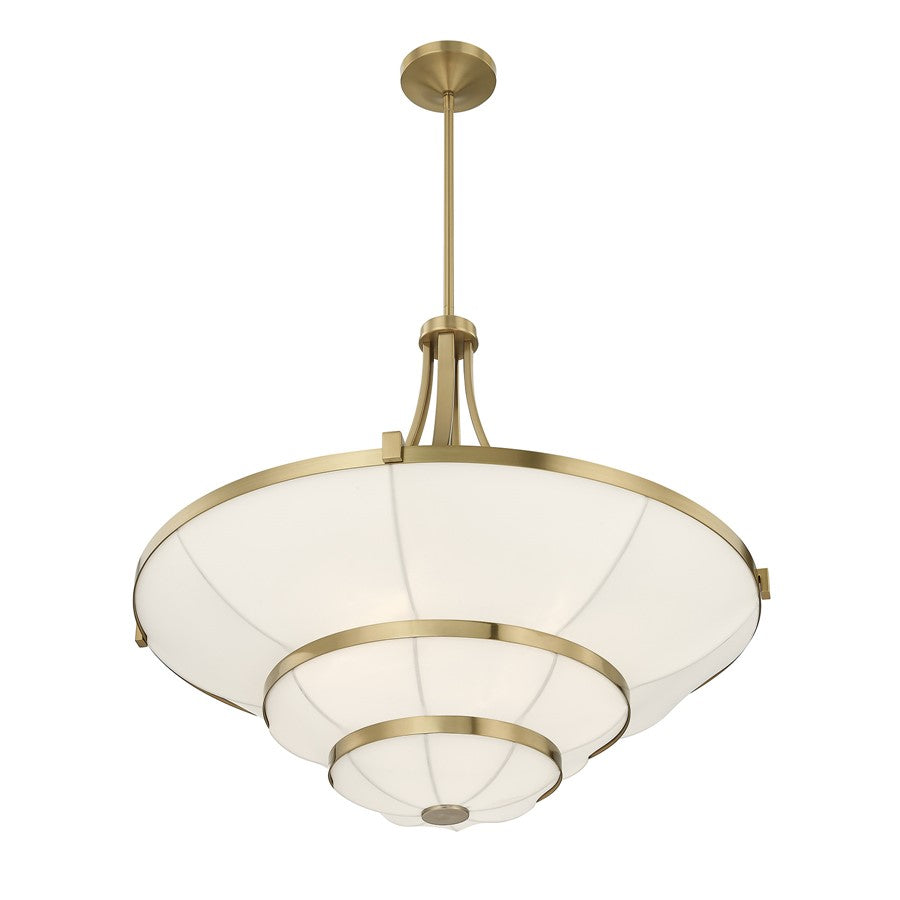 Savoy House Constantine 4Lt Chandelier, Sheer, Warm Brass