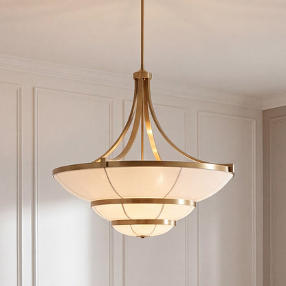 Savoy House Constantine 4Lt Chandelier, Sheer, Warm Brass