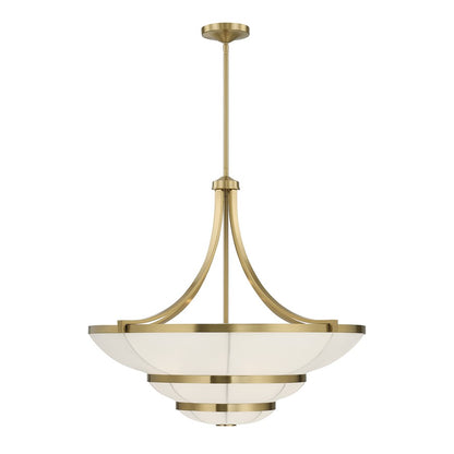 Savoy House Constantine 4Lt Chandelier, Sheer, Warm Brass