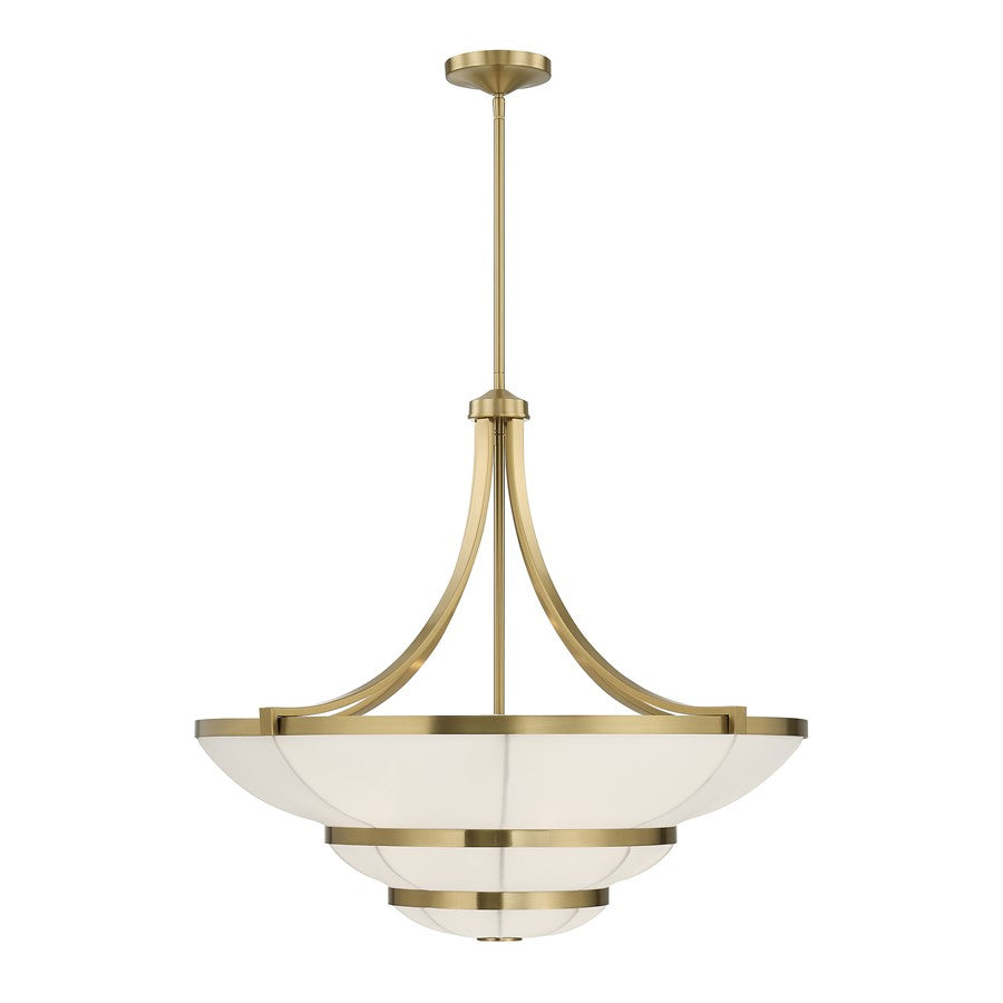 Savoy House Constantine 4Lt Chandelier, Sheer, Warm Brass