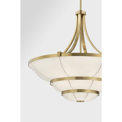 Savoy House Constantine 4Lt Chandelier, Sheer, Warm Brass