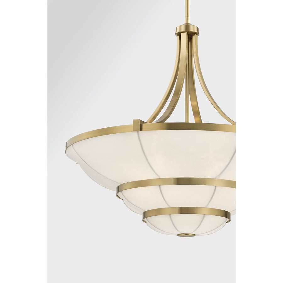 Savoy House Constantine 4Lt Chandelier, Sheer, Warm Brass