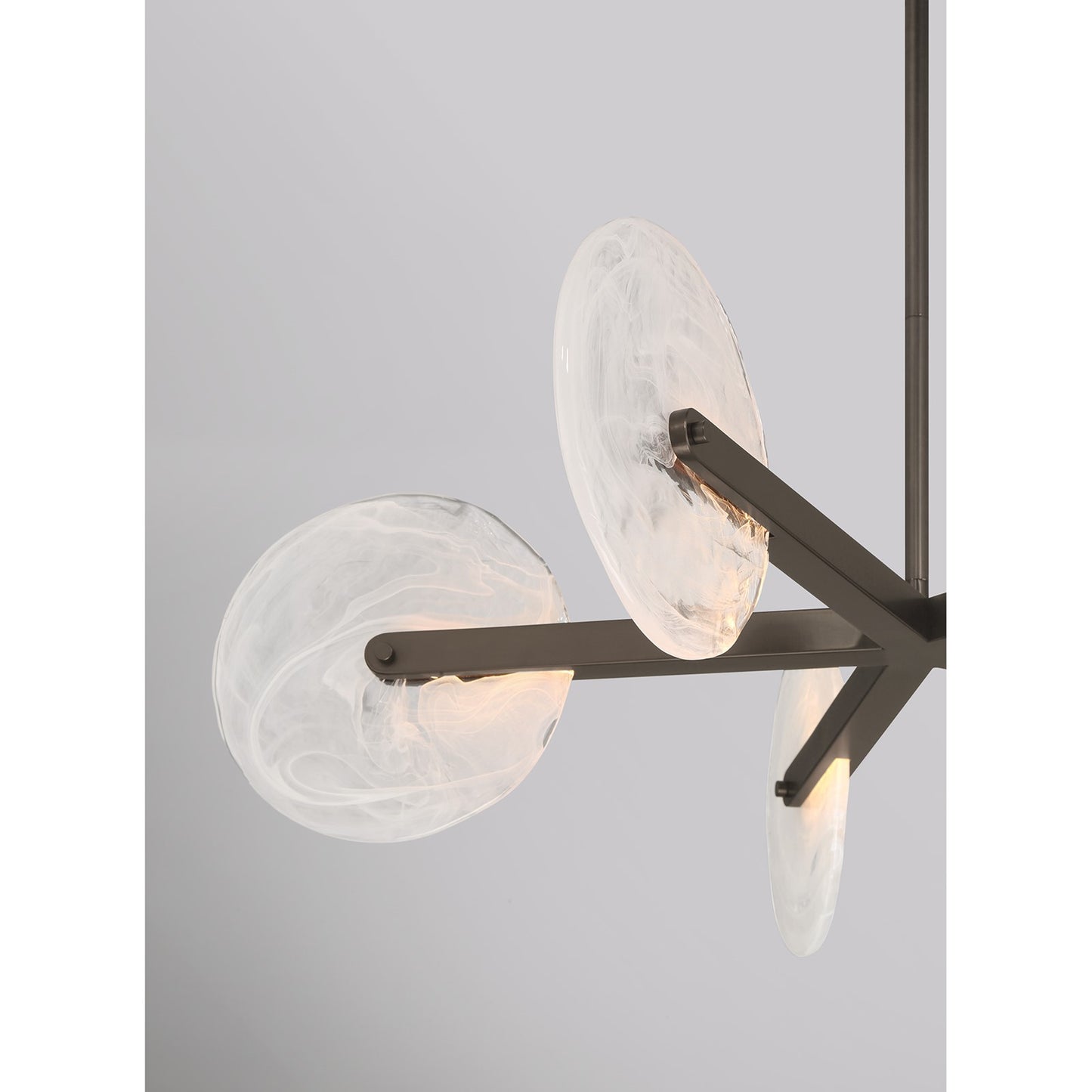 Savoy House Ainslie 30in 5-Light LED Chandelier | Modern Mediterranean Bronze Metal and Strie Glass | Dining Room & Living Room | 30 in | Model 1-9305-5-15