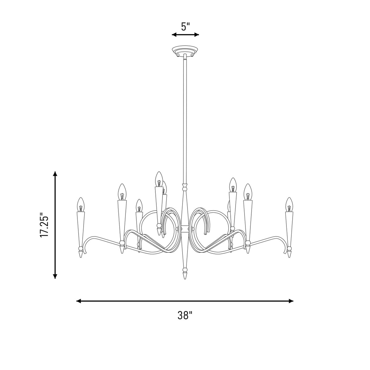 Savoy House Tremont 9 Light Chandelier, Riviera Brass
