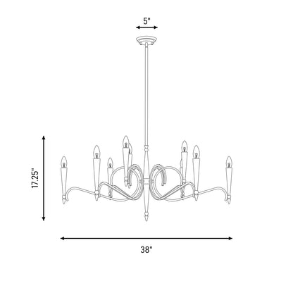 Savoy House Tremont 9 Light Chandelier, Riviera Brass