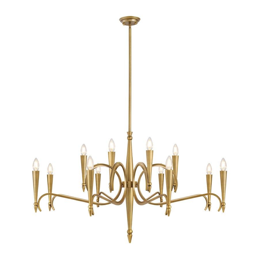 Savoy House Tremont 12 Light Chandelier, Riviera Brass