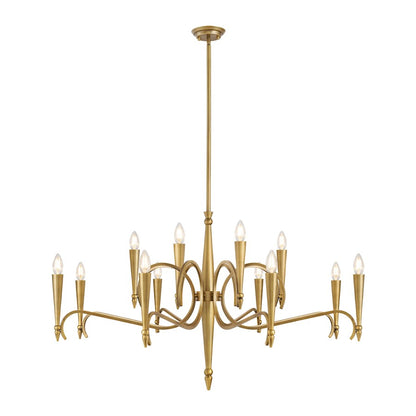 Savoy House Tremont 12 Light Chandelier, Riviera Brass