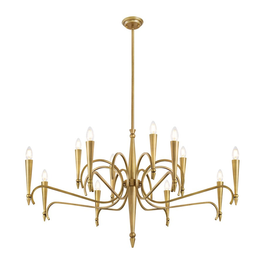 Savoy House Tremont 12 Light Chandelier, Riviera Brass