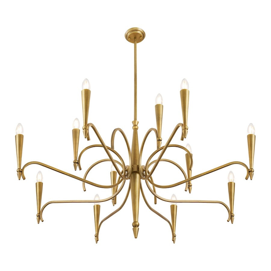 Savoy House Tremont 12 Light Chandelier, Riviera Brass
