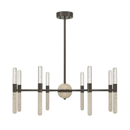 Savoy House Linden 8Lt Chandelier, Bronze/Clear Seeded