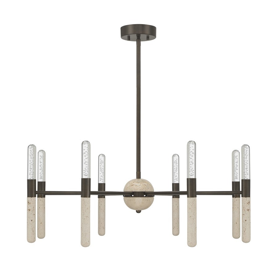 Savoy House Linden 8Lt Chandelier, Bronze/Clear Seeded