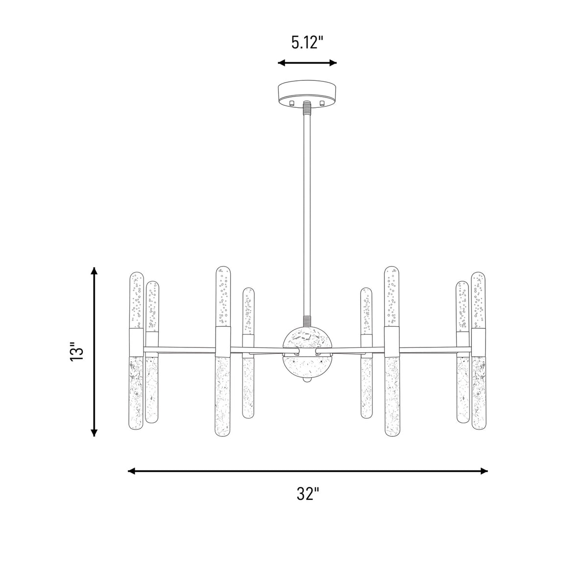 Savoy House Linden 8Lt Chandelier, Bronze/Clear Seeded