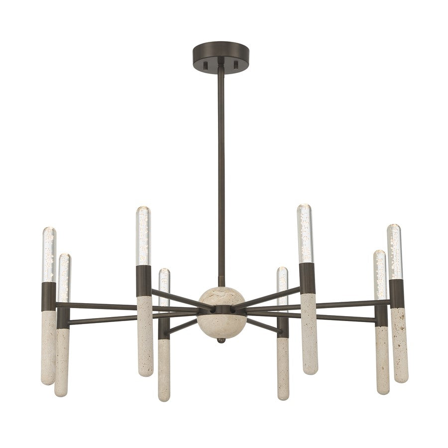 Savoy House Linden 8Lt Chandelier, Bronze/Clear Seeded