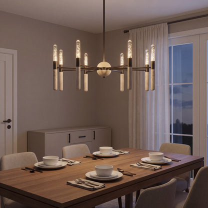 Savoy House Linden 8Lt Chandelier, Bronze/Clear Seeded