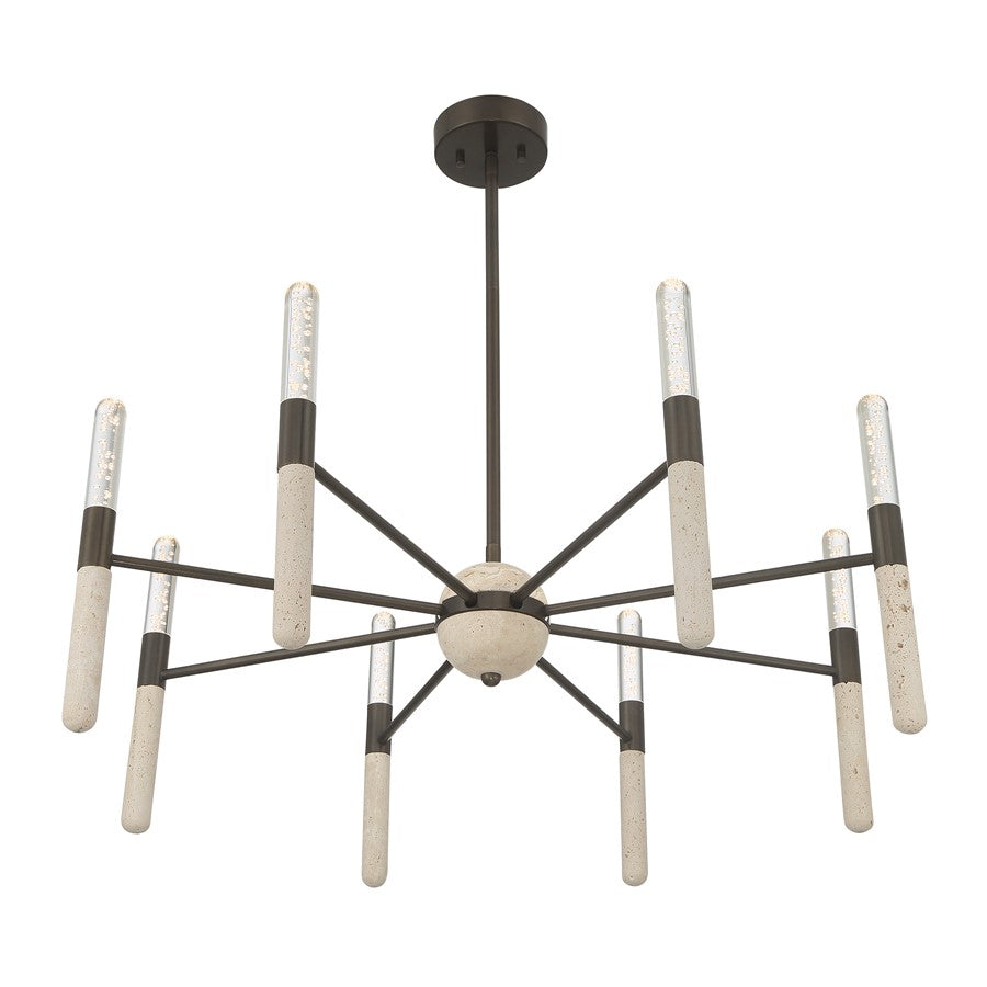 Savoy House Linden 8Lt Chandelier, Bronze/Clear Seeded