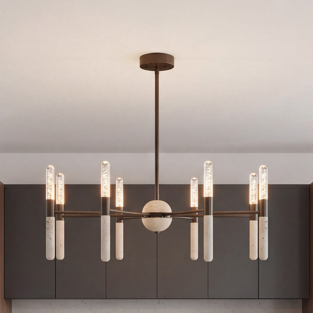 Savoy House Linden 8Lt Chandelier, Bronze/Clear Seeded