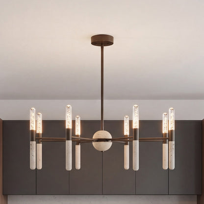Savoy House Linden 8Lt Chandelier, Bronze/Clear Seeded