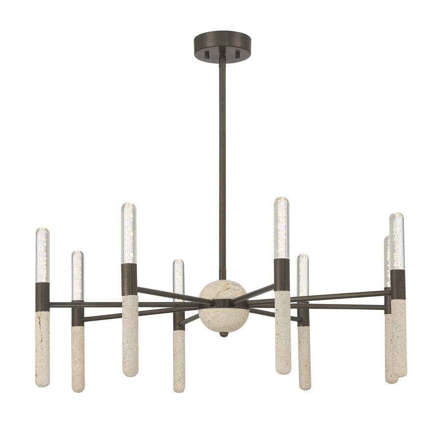 Savoy House Linden 8Lt Chandelier, Bronze/Clear Seeded