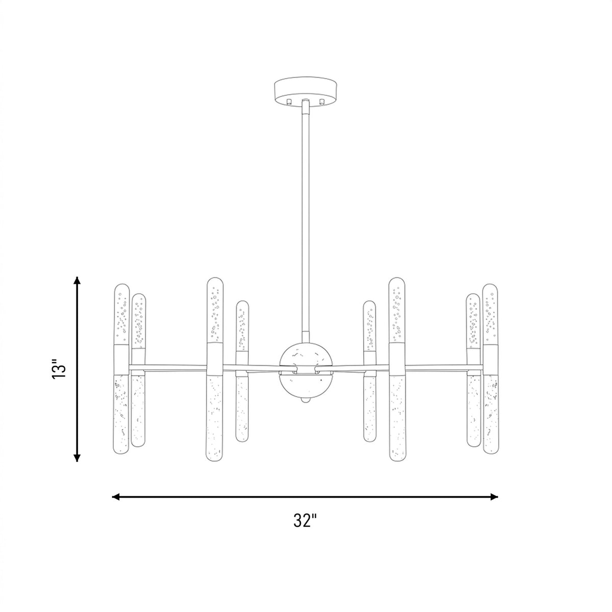 Savoy House Linden 8Lt Chandelier, Bronze/Clear Seeded