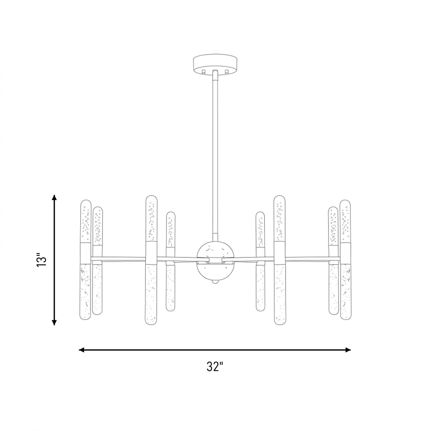 Savoy House Linden 8Lt Chandelier, Bronze/Clear Seeded