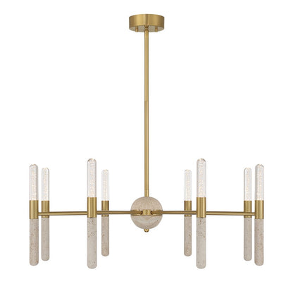 Savoy House Linden 8 Lt Chandelier, Clear Seeded, Warm Brass
