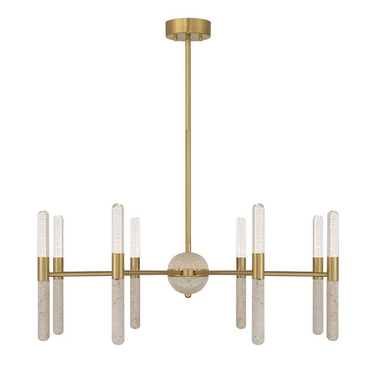 Savoy House Linden 8 Lt Chandelier, Clear Seeded, Warm Brass
