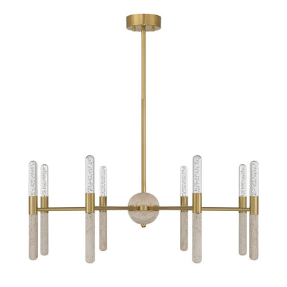 Savoy House Linden 8 Lt Chandelier, Clear Seeded, Warm Brass