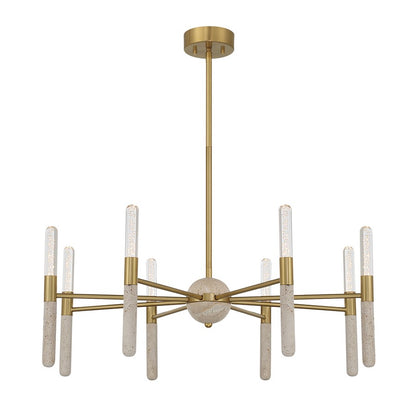 Savoy House Linden 8 Lt Chandelier, Clear Seeded, Warm Brass