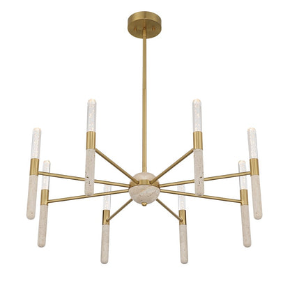 Savoy House Linden 8 Lt Chandelier, Clear Seeded, Warm Brass
