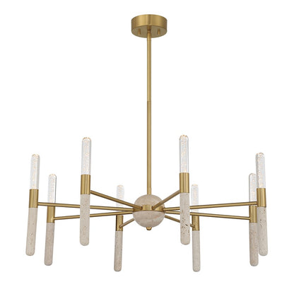 Savoy House Linden 8 Lt Chandelier, Clear Seeded, Warm Brass