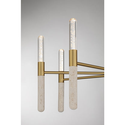 Savoy House Linden 8 Lt Chandelier, Clear Seeded, Warm Brass