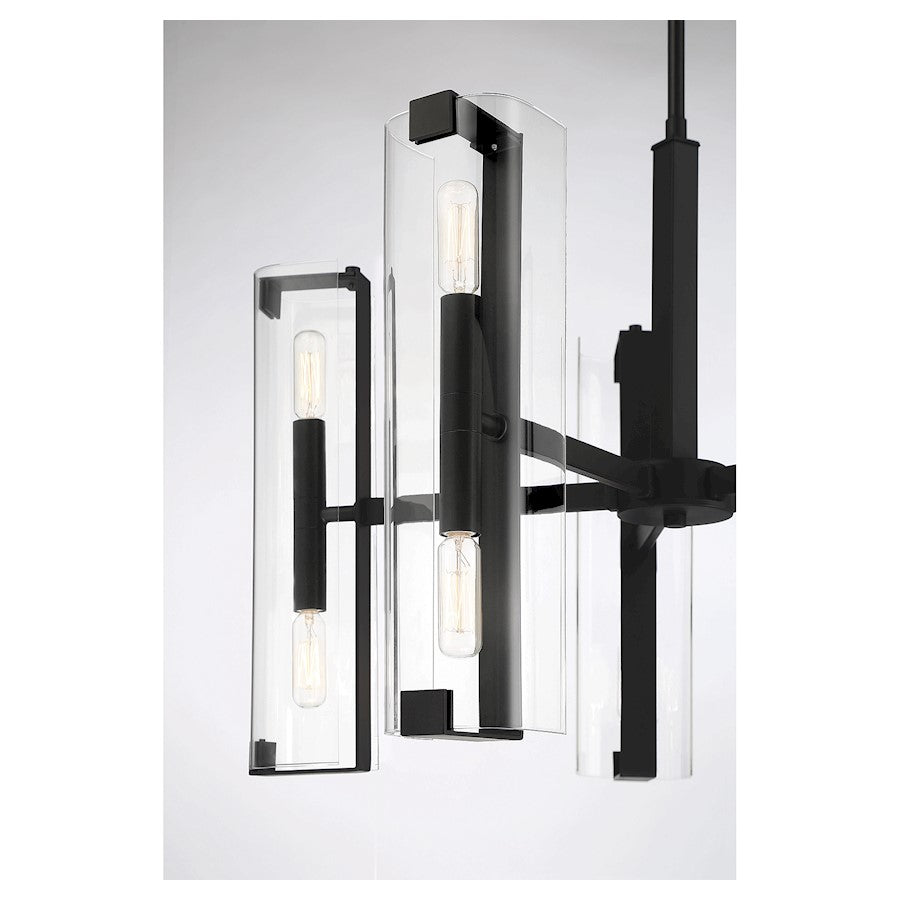 10 Light Chandelier, Matte Black