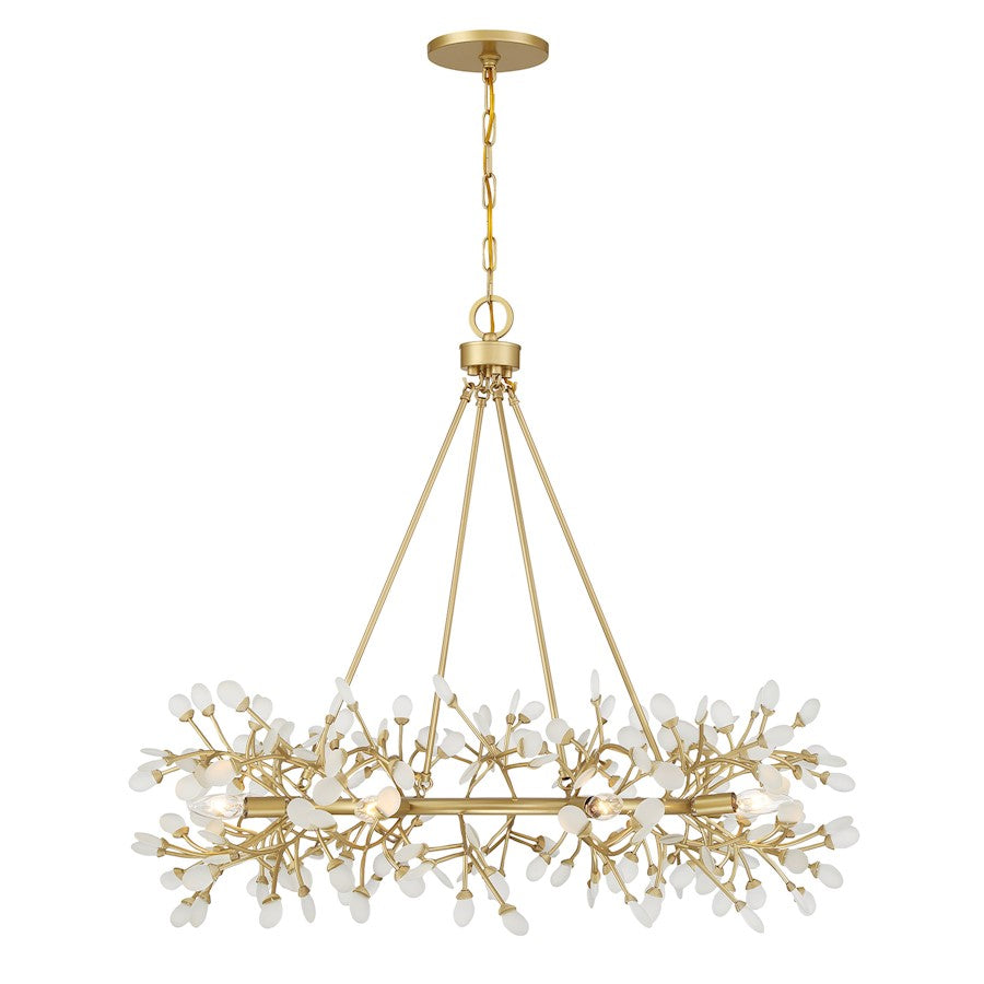 Savoy House Once 8 Light Chandelier, Spun Gold/Frosted - 1-9855-8-328