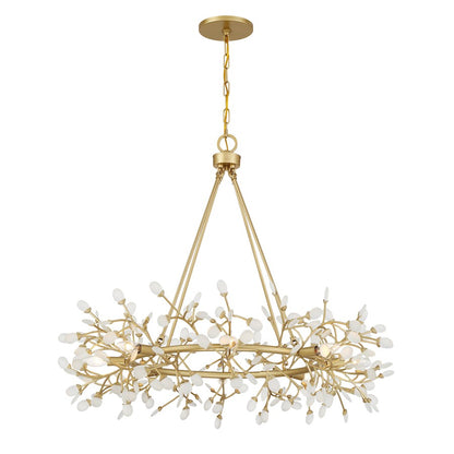 Savoy House Once 8 Light Chandelier, Spun Gold/Frosted