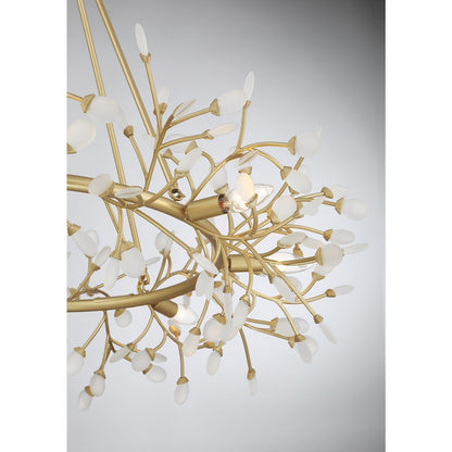 Savoy House Once 8 Light Chandelier, Spun Gold/Frosted